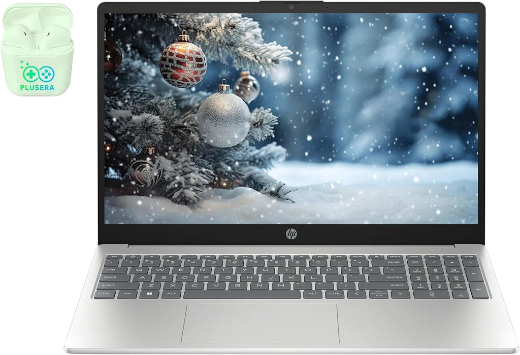 HP 15.6' FHD Business & Student Laptop Computer, 10-Core Intel Core i5, Windows 11 Pro Laptop with Microsoft Office Lifetime Suite, PLUSERA Earphones, Silver (24GB RAM | 1TB SSD)