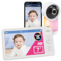 VTech Smart WiFi 7' HD Display Video Baby Monitor, 1080p HD Camera via App, Pan-Tilt-Zoom, Night Light, 2-Way Talk, 2K CMOS Video Sensor, Wide-Angle Viewing, Rechargeable Battery, Free App: RM7866HD