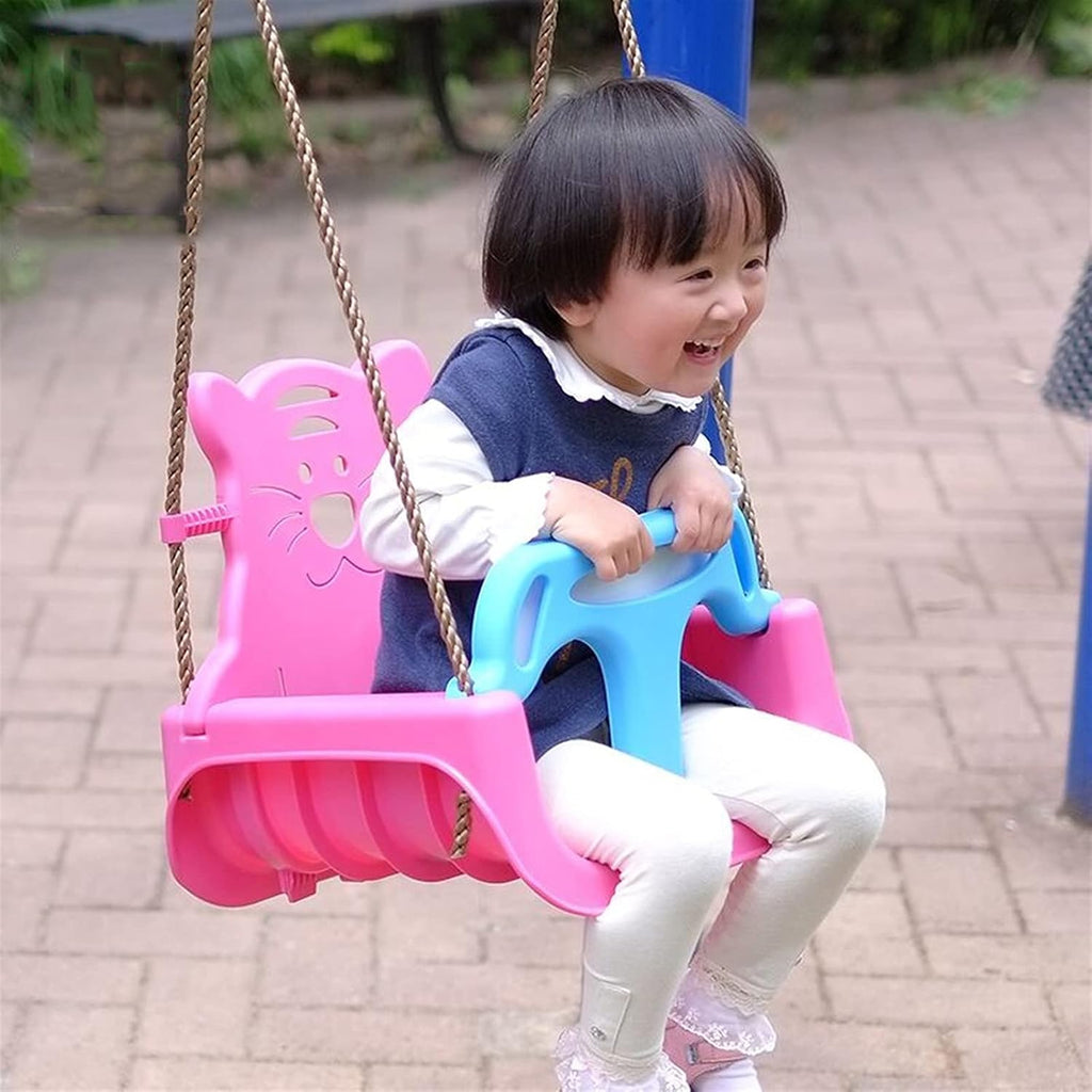 Swings Seats Baby Swing seat Bipartite, Child Swing with Safety Feature, Safety Belt, Childs Adjustable Rope Outdoor Garden Swing Seat with T bar Swing Set(B)