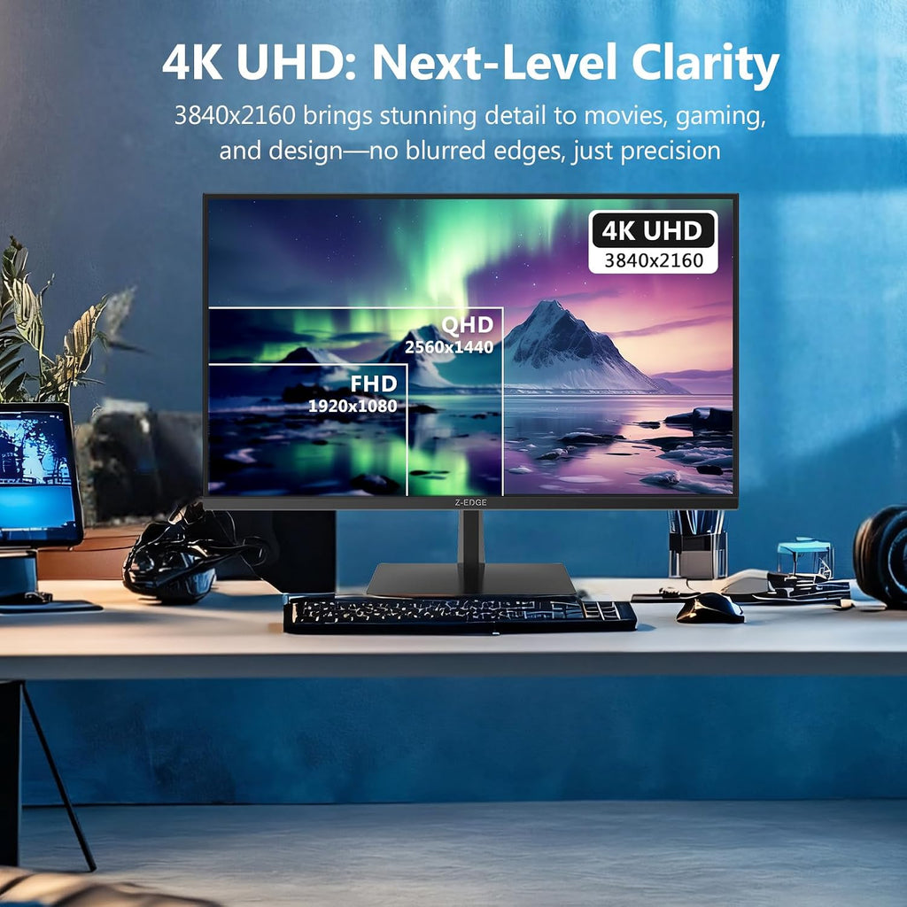 Z-Edge 27-inch 4K Gaming Monitor, 120Hz UHD 3840x2160 IPS Monitor, S274K 1ms MPRT Refresh Rate, 16.7M Colors, HDMI 2.0 x2 and DP 1.4 x 2