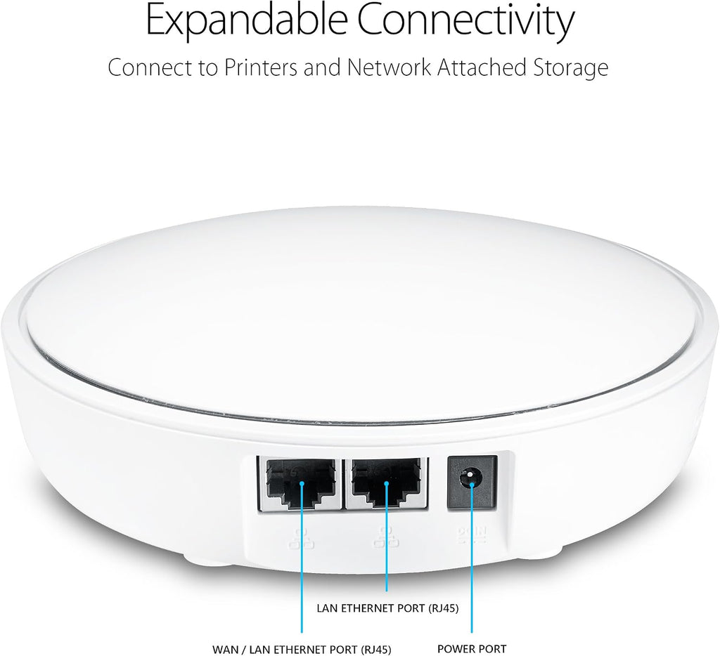 ASUS Lyra Home Wi-Fi System, Pack of 3 (up to 6,000sqft), Tri-Band Mesh Networking Wireless AC2200 Routers with AI Protection - MAP-AC2200