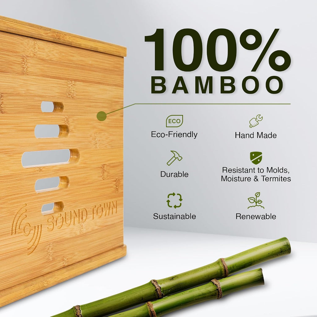 Sound Town DIY 2 x 4U Studio Rack, Solid Carbonized Bamboo, for Recording Room, Home Studio (STBR-D4)
