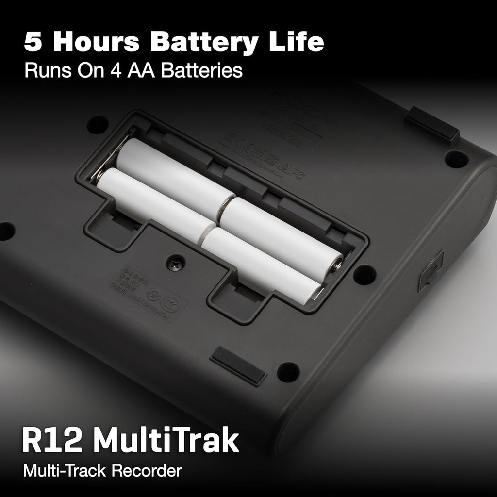 Zoom R12 Multi-Track Portable Recorder for Musicians, with 2 XLR/TRS Combo Inputs, 8 Tracks, Touchscreen, Onboard Editing, Effects, Drum Loops, Battery Powered, USB Audio Interface