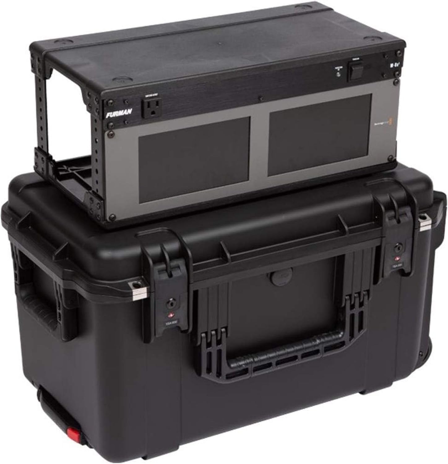 SKB iSeries 4U Shallow Fly Rack, Waterproof Polypropylene Hard Case with Durable Latches for Travel and Storage, Ideal for Musicians, 9 Inch, Black