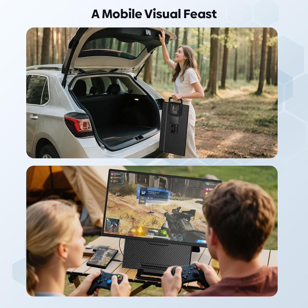 24' Large Portable Monitor Laptop Screen Extender 1080P FHD 100HZ IPS, Travel Monitor for Work Home Gaming, Landscape & Portrait Display, Compatible with Wins/Mac/Linux & MINI PC/PS5/Smart Phone