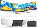 KEFEYA Laptop Screen Extender 15.6', FHD 1080P Portable Triple Monitor for Laptops 13-17.3', 0.16' Ultra-Thin Dual Laptop Monitor Extender for Windows/Mac/Dex/Chrome/Surface, Plug n Play