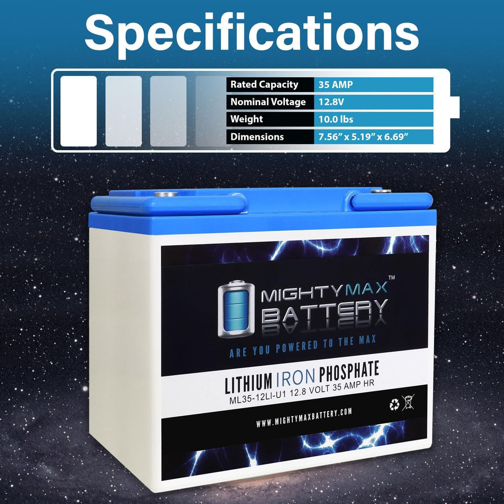 Mighty Max Battery 12V 35AH U1 Lithium Battery Replaces Craftsman 25780 Lawn Tractor and Mower