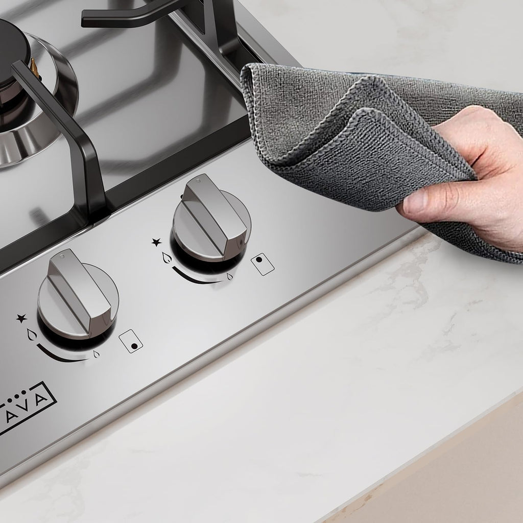 Empava 12' Gas Stove Cooktop with 2 Italy Sabaf Sealed Burners NG/LPG Convertible in Stainless Steel, 12 Inch