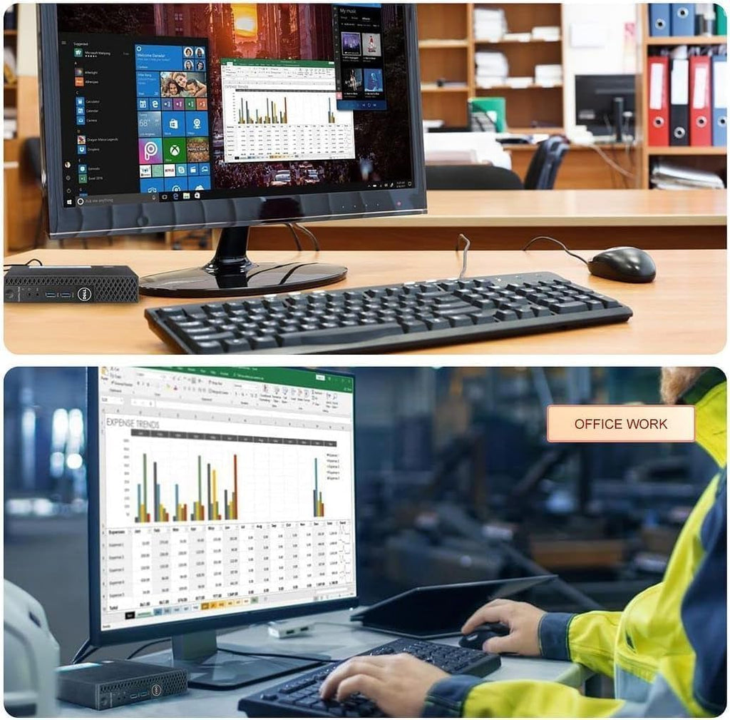 Dell Optiplex 3040 Micro Mini Desktop Computer PC with 24' Monitor, Quad-Core i5-6500, 8GB RAM, 256GB SSD, WiFi, Bluetooth, Keyboard & Mouse, Windows 11 Pro (Renewed)