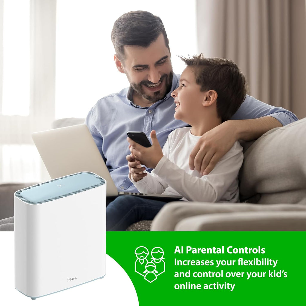 D-Link Eagle Pro AI AX3200 Mesh WiFi 6 System- 2 Pack- 8-Streams, 802.11ax Router, Dual Band, OFDMA, MU-MIMO, Voice Control with Google Assistant and Amazon Alexa (Manufacturer Discontinued)