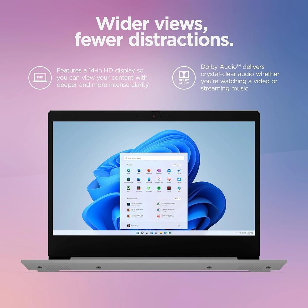 Lenovo IdeaPad 14' Laptop Computer 2025, 20GB RAM, 1.1TB Storage (500GB SSD +128GB eMMC +500GB Ext), Intel Core Processor, UHD Graphics, Long Battery WiFi-6, MarxsolAccessory, 1-Yr Office 365, Win 11