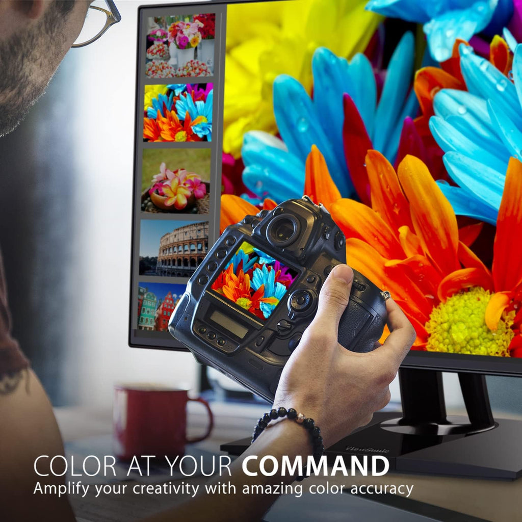 ViewSonic VP3256-4K 32 Inch 4K ColorPro Monitor, IPS Display with 100% sRGB and Pantone Validated for Professional Content Creation, Advanced Ergonomics, 60W USB-C, HDMI, and DisplayPort Inputs