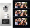 Upgrade Versions 3 Units Apartment Intercom System 7 inch Touch Monitor Video Door Phone Kits Support Ethernet Cable Connect, Single-Supply, ID Keyfobs Unlock for Home Apartment