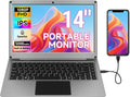 Portable Monitor with Keyboard,14inch 1080P FHD Lapdock Compatible with Mini PC/Phone/PC/Game Console,CrowView Note with RPi5 & Jetson Adapters(Full Feature TypeC & HDMI Cable Included)