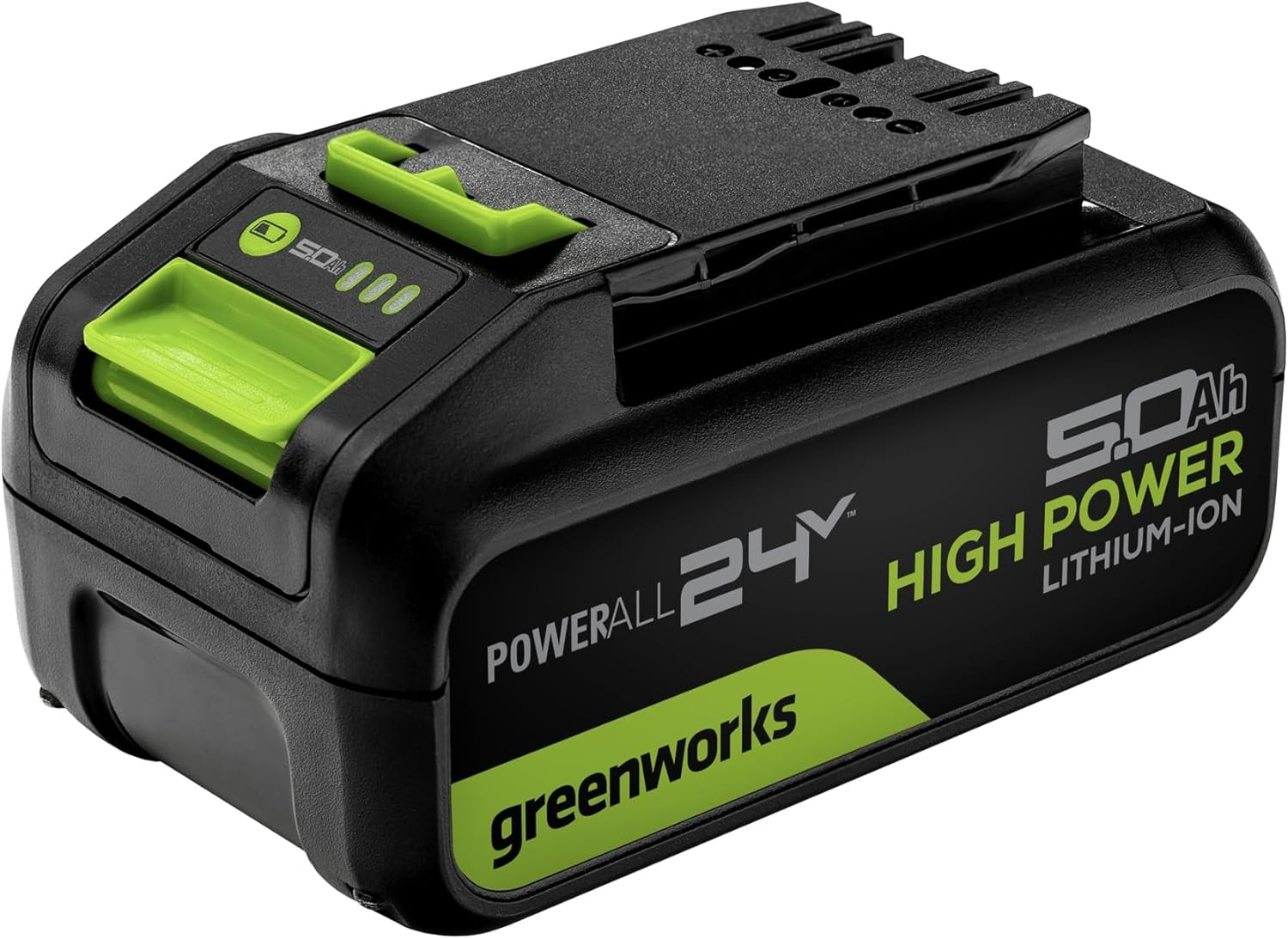 Greenworks 24V 5.0Ah Lithium-Ion High-Power Battery, Upgraded with 35% Power Boost (Genuine Greenworks Battery/ 150+ Compatible Tools)