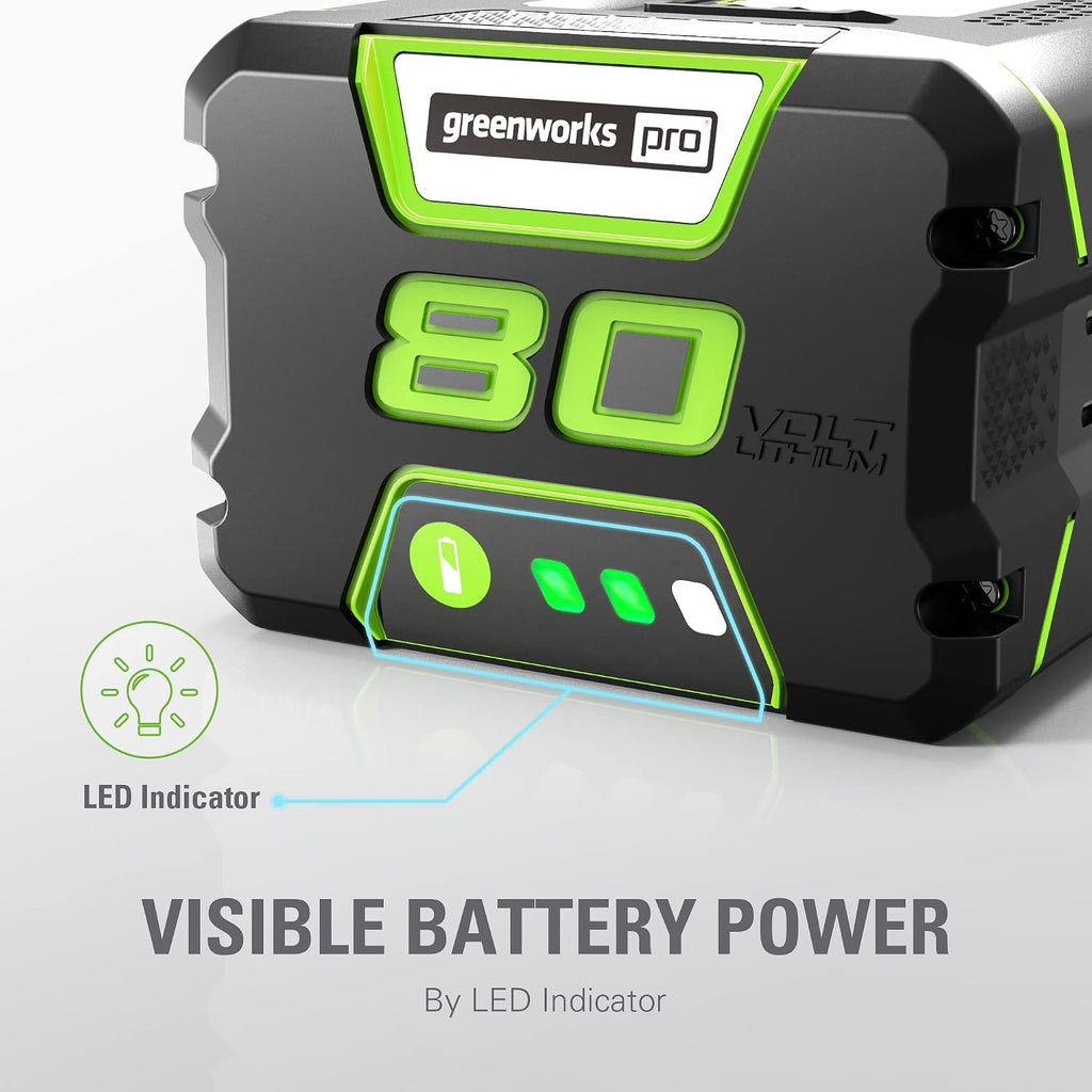 Greenworks PRO 80V 2.5Ah Lithium-Ion Battery (Genuine Greenworks Battery / 75+ Compatible Tools)