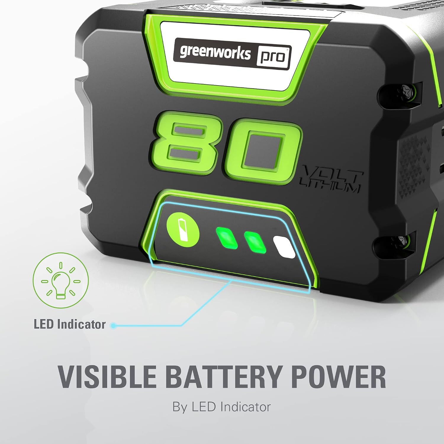 Greenworks PRO 80V 2.5Ah Lithium-Ion Battery (Genuine Greenworks Battery / 75+ Compatible Tools)