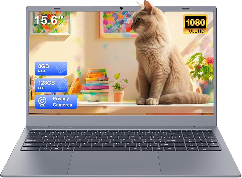 Laptop,15.6'' Laptop Computer,8GB RAM LPDDR4 128GB SSD(Expandable to 1TB), AMD Athlon Processor Up to 2.6 GHz,WiFi 5,BT 5.0, Webcam, Poratable Student and Business Laptops