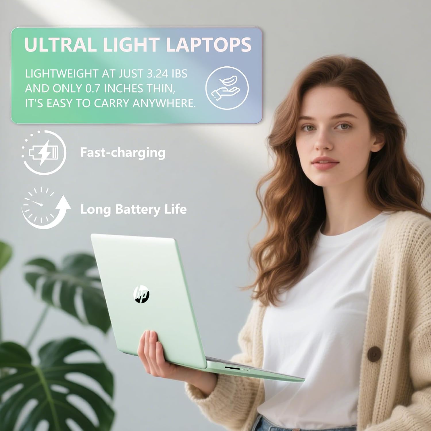 HP 14 Elite Laptop, 16GB RAM, 1.12TB Total Storage (128GB UFS+1TB Cloud), Willow Green, Office 365, Intel 4-Core, Win11, Copilot AI, 11Hr Battery, Alpacatec Mouse