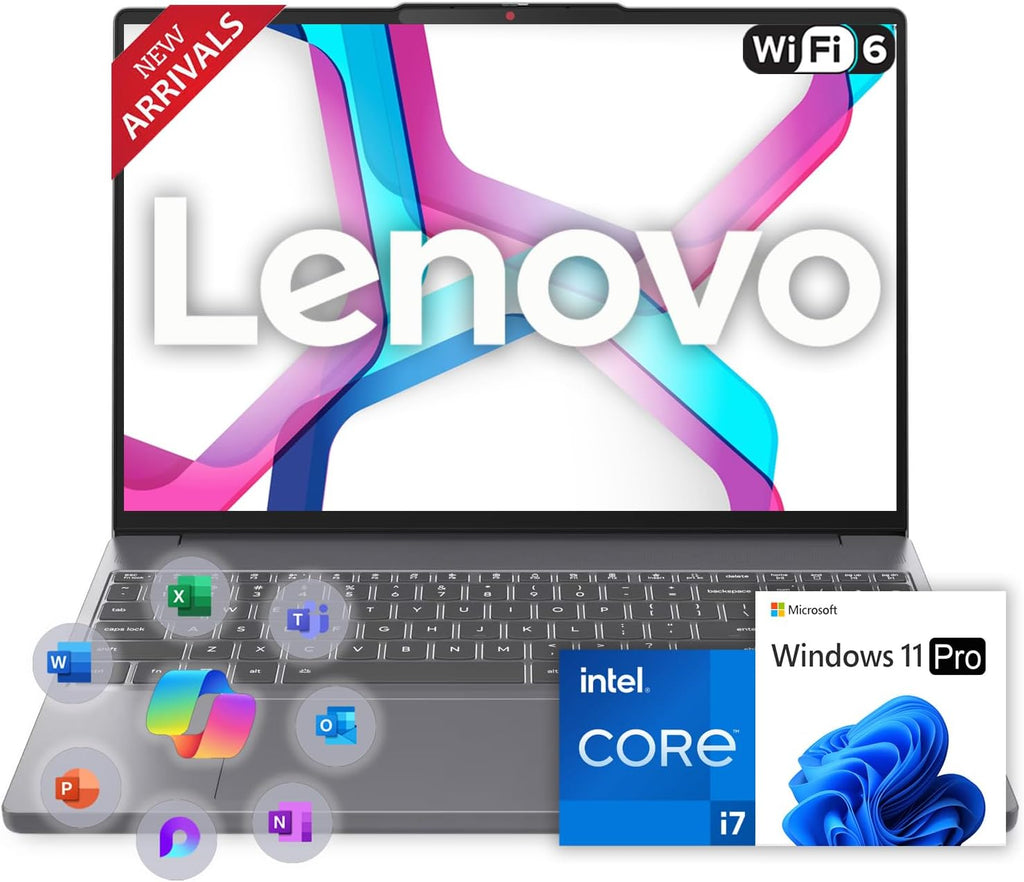 Lenovo 2025-2026 New Generation 15.3' Business and Student Laptop, Intel Core i7-13620H(Outperforms i9-13900H), 16GB RAM, 512GB SSD, Ultra Quiet Design, Long Battery Life, WiFi 6, Windows 11, WOWPC