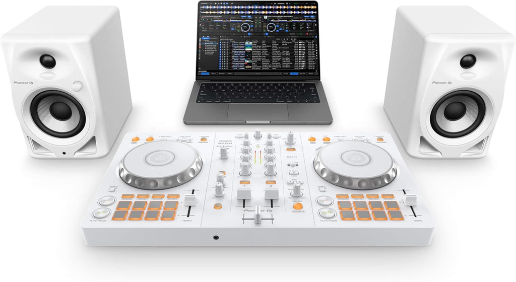 Pioneer DJ DDJ-FLX4 2-deck rekordbox and Serato DJ Controller - White, Limited Edition