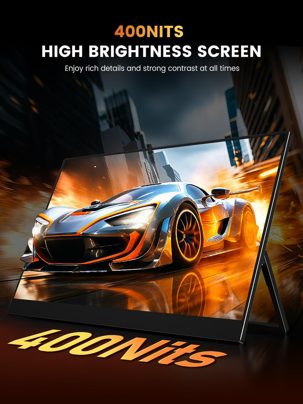 UPERFECT Portable Gaming Monitor 144Hz 2.5K, 16' 100% DCI-P3 QLED Portable Monitor, 400 Nits FreeSync Monitor, USB-C & MINI HDMI, VESA & Case, Travel Second Screen for Laptop, Computer, Game Consoles