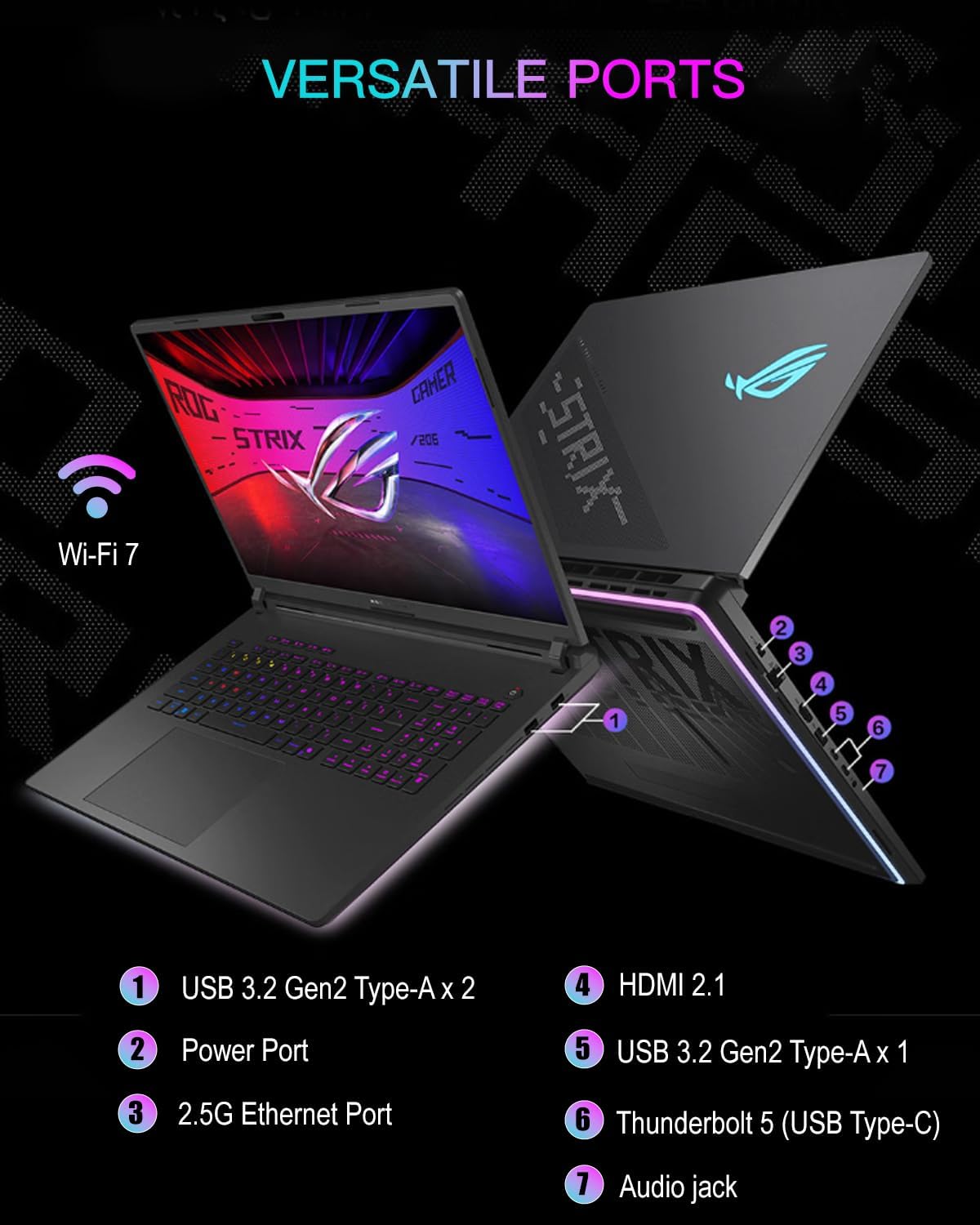 ASUS ROG Strix G18 (2025) Gaming Laptop - NVIDIA GeForce RTX 5080, Intel Ultra 9 275HX, 18' 2.5K 240Hz Display, 64GB DDR5 RAM 4TB SSD, Wi-Fi7, Windows 11 Pro, Office Lifetime & Accessories