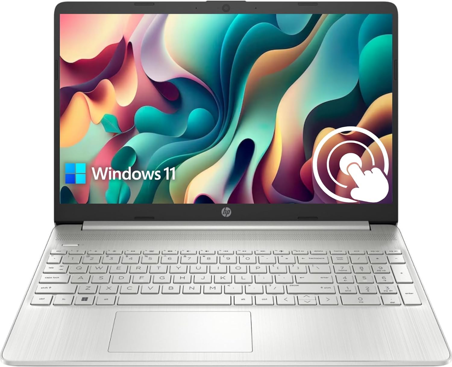 HP 2024 Newest Pavilion 15.6'' HD Touchscreen Laptop, 8GB RAM, 256GB SSD Storage, Intel Core Processor, Type-C, HDMI, Backlit Keyboard, Windows 11 Home, Silver (Renewed), 156TT1