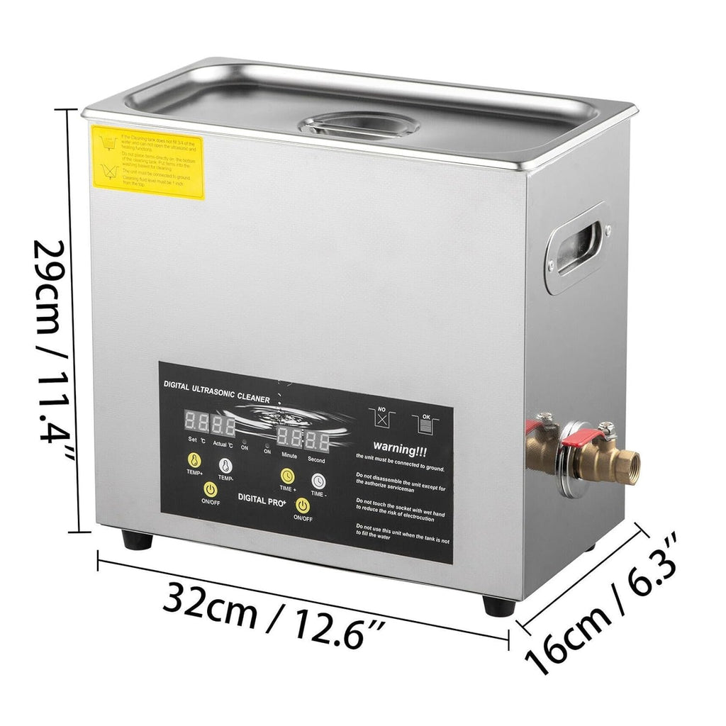 2L 3L 6L 10L 15L Ultrasonic Cleaner 40KH Powerful Transducer Mini Portable Washing Machine Ultrasound Dishwasher Jewelry(6 L Capacity)