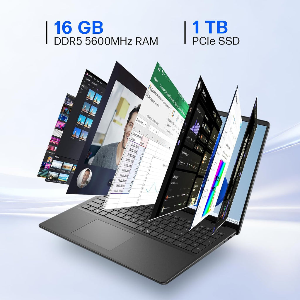 Dell Inspiron 16 Touchscreen Laptop for Business, Intel Core 7 150U (Up to 5.4 GHz), 16' FHD+, 300 nits Display, 16 GB DDR5, 5200 MT/s, 1 TB SSD, Backlit Keyboard, Wi-Fi 6E, Windows 11 Pro, Copilot-Ai