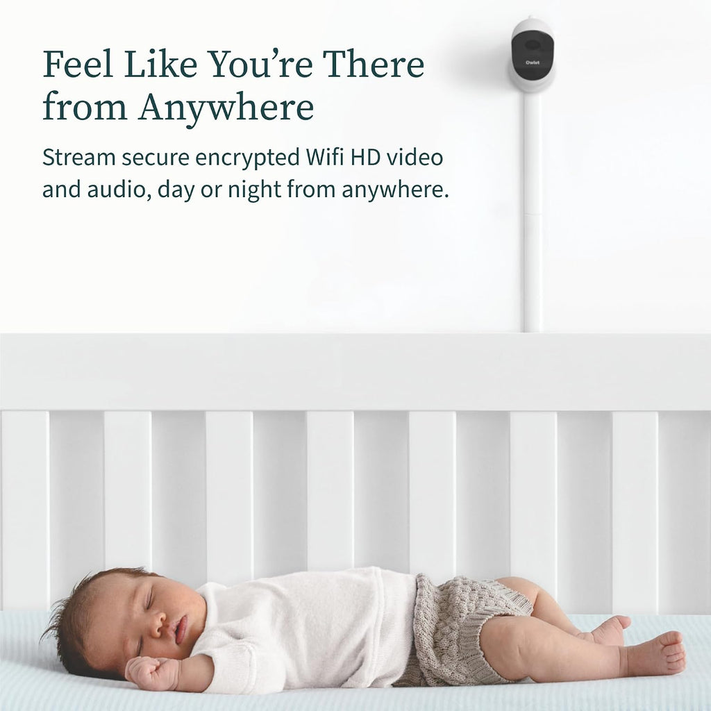 Owlet Cam 2 (Gen 2) Smart Baby Monitor – HD Video Camera with Night Vision, 4X Zoom & Wide-Angle View, Two-Way Talk, Sound & Motion Alerts, Temp & Humidity Sensor, Encrypted WiFi | White
