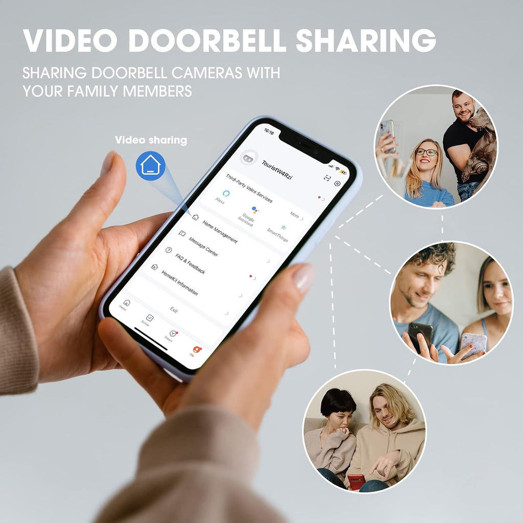 NATSUKAWA Doorbell Camera Wireless - Smart WiFi Video Doorbell with Chime- App Alerts, IP65, Night Vision, 2 Way Audio, Powered Smart Security Camera Video Wireless Doorbell for Home, Easy Install