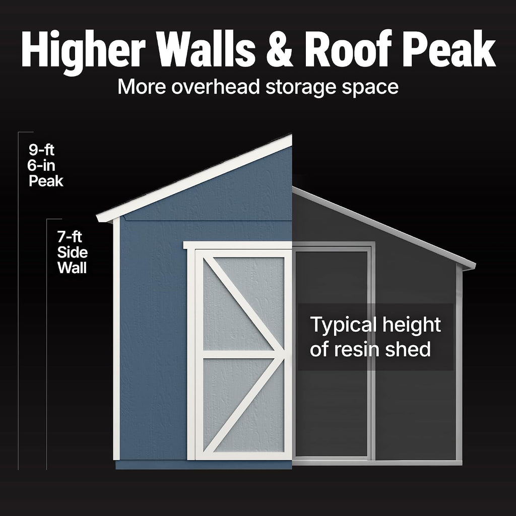 Handy Home Products Rookwood 10x10 Do-It-Yourself Wooden Storage Shed with Floor Kit- Does not Include Paint or Roofing Shingles