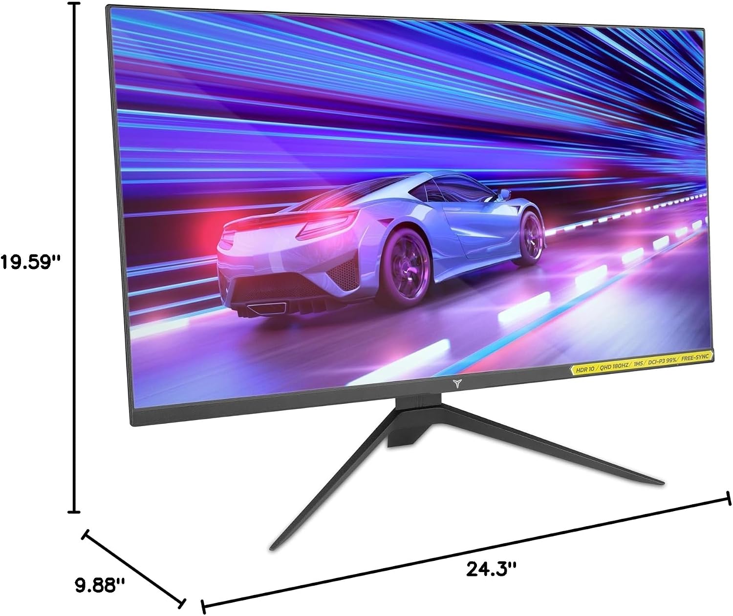 YEYIAN 27' QHD 2K Flat Gaming Monitor | 2560x1440 | IPS Panel | 178° View | 3000:1 | 180 Hz | 16:9 | 16.7 Million Colors | 1ms Response | VESA | DisplayPort/HDMI