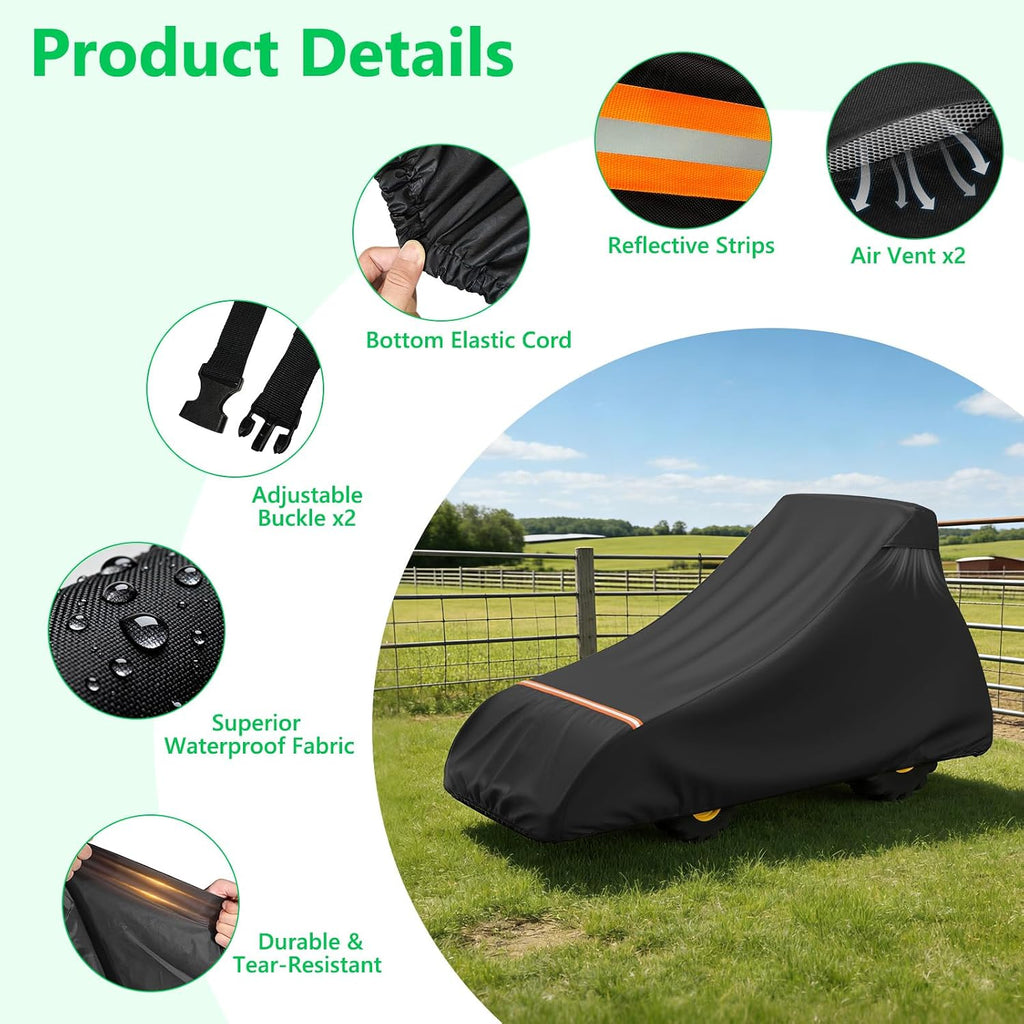 AKEfit Tractor Cover,Tractor Covers Waterproof Heavy Duty,420D Oxford Waterproof, Dustproof, UV Protection Universal Tractor Cover With reflective strip,149.2''Lx76.3''Wx86.2''H