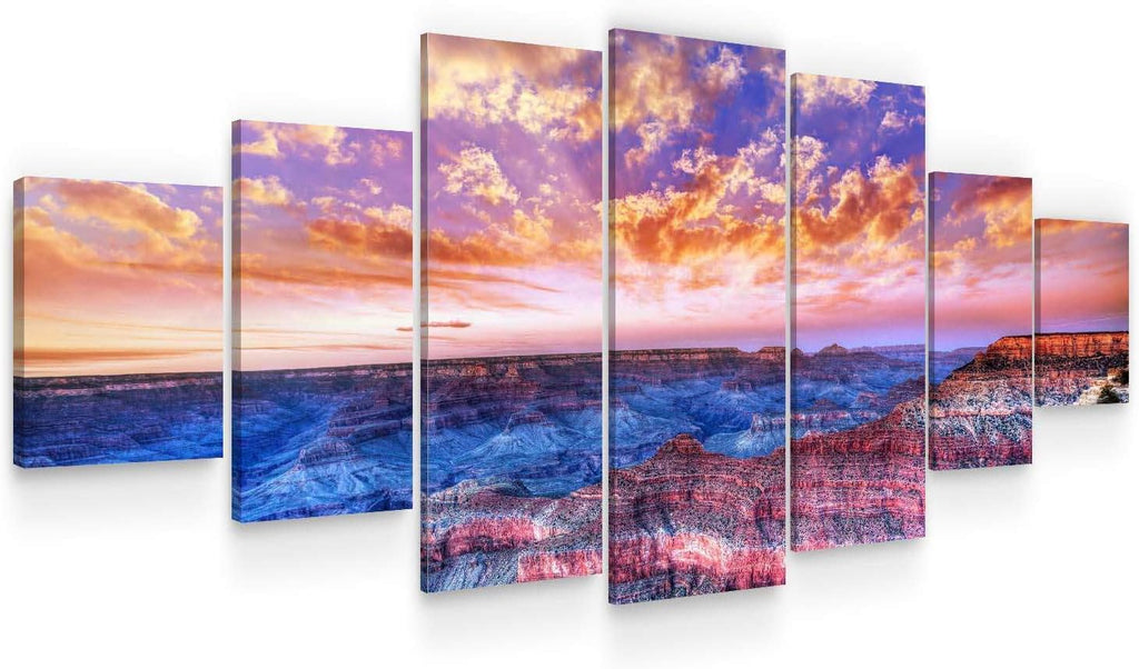 Startonight Huge Canvas Wall Art Grand Canyon View At Sunset - Large Framed Set of 7 40' x 95'