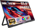 InnoView 23.8' Large Portable Monitor, FHD 144HZ 100% SRGB IPS USB-C HDMI Work Home Gaming Second Monitor 1080P W/180°Adjustable Stand for Laptop, MacBook, Phones