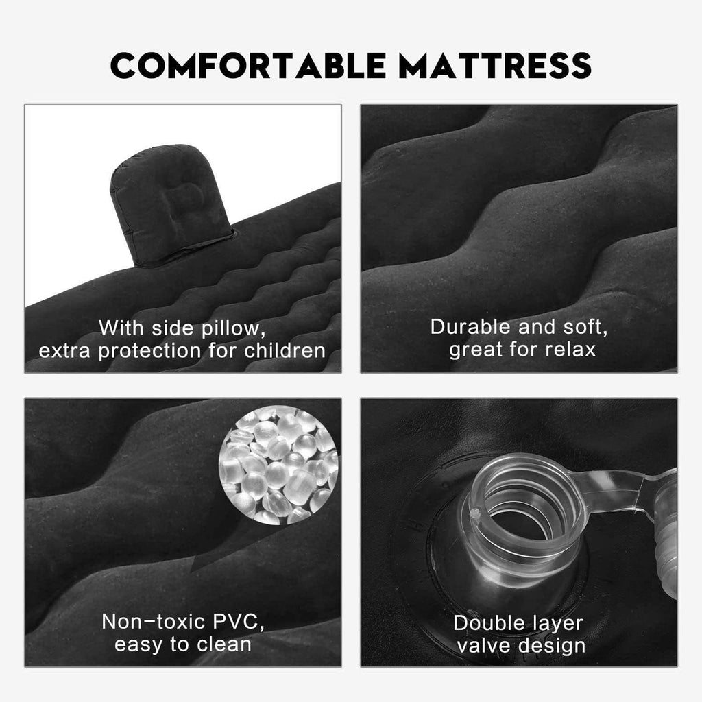 Car Air Mattress Inflatable, Child Baby Back Seat Sleeping Pad,Travel Camping Seat Mattress, Portable Flitaing Bed,Grey