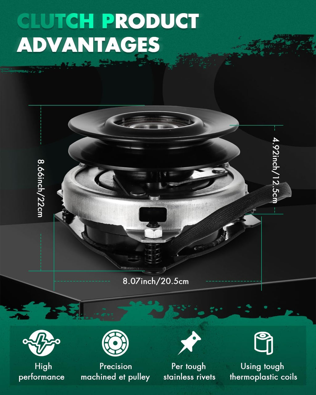 SCITOO Electric PTO Clutch 1706692SM Electric PTO Lawn Mower Clutch Compatible for Simplicity: 1706692SM; for Warner: 5215-22
