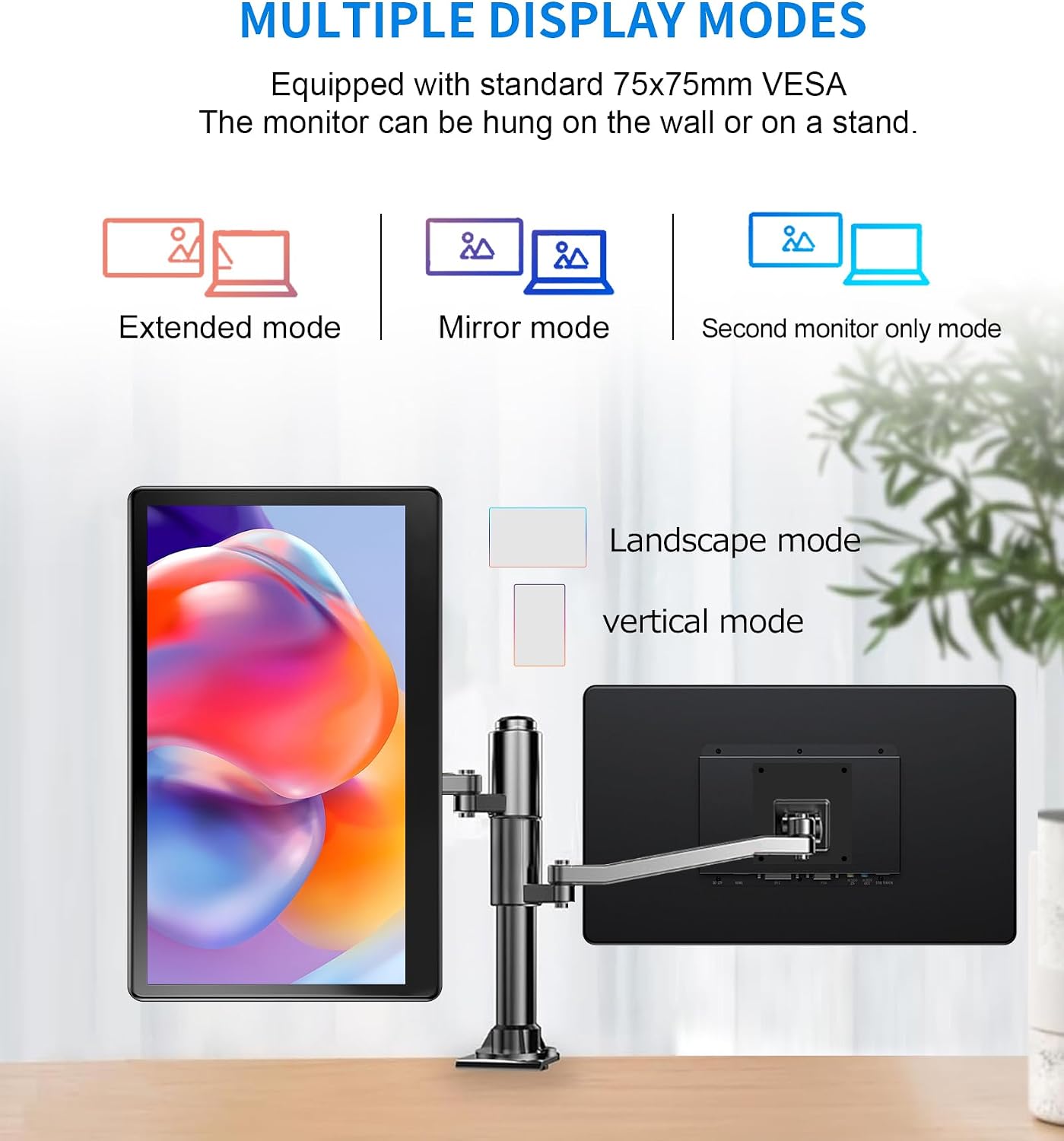 15.6' Portable Touchscreen Monitor, FHD 1920×1080 IPS Ra Pi Touch Screen Monitor for Laptop HDMI VGA DVI 10-Point Touchable Display VESA 75x75 Mountable for Laptops PC Pi POS Kiosk Home Industrial