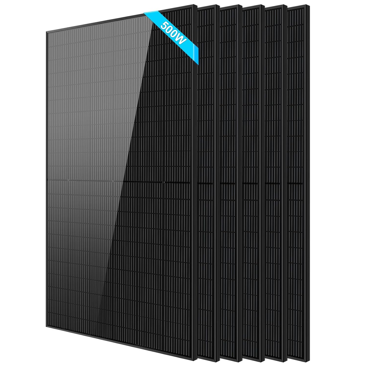SUNGOLDPOWER UL61730 500 Watt Monocrystalline Solar Panel 6PCS, Grade A Cell,Whole Black High Efficiency,IP68,for 12V/24V/48Vdc RV,Farms,Parking Lot,On/Off-Grid System CEC listed(6*500W Solar Panel)