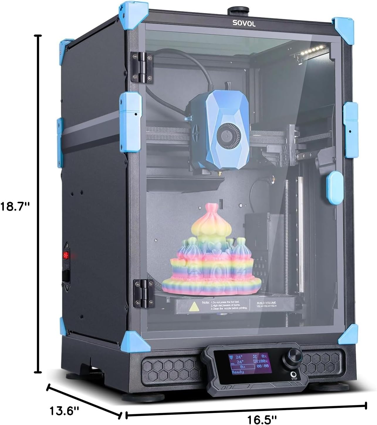 Sovol Zero 3D Printer, 1200mm/s High Speed CoreXY 3D Printers with Eddy Scanning & Pressure Sensing, 350℃ Nozzle & 120℃ Heated Bed Heating, XYZ Full Linear Rails Open Source Build Volume 6X6X6in
