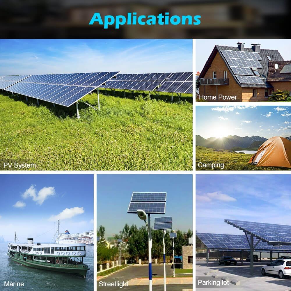 SUNGOLDPOWER 550W Solar Panel 4PCS,Monocrystalline,High Efficiency,IP68 Waterproof for Charging 12V/24V/36V/48V Battery on Roof,Yard,Farm,Marine,on/Off Grid System UL61730(Total 2200W)
