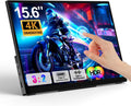 4K Portable Touch Monitor, 15.6' inch 3840 * 2160 UHD w/USB-C HDMI Laptop Monitor, 2000:1 100% RGB IPS ，Aluminum Alloy Shell,10-Point Touch，Dual Speaker, HDR, for Home, Work