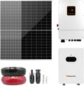 10kW Solar Panel Kit Complete System with 18pcs 550W Bifacial Solar Panels, 10kWh Lithium Batteries, 10kW Hybrid Inverter, Solar Cables, Solar Connectors for DIY Off Grid Living