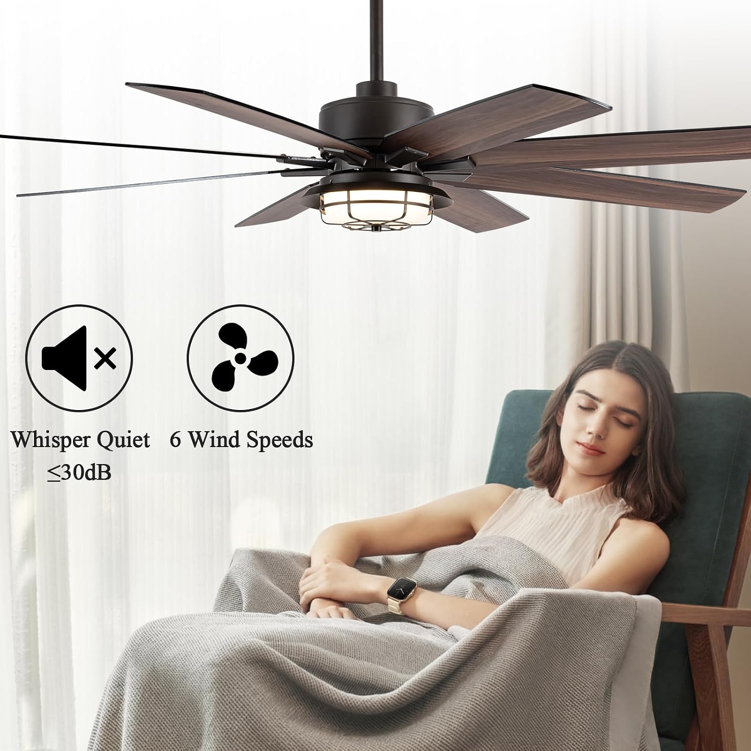 72 Inch Outdoor Ceiling Fan with Light and Remote, Waterproof Patio Ceiling Fans, Black Large Indoor/Outdoor Farmhouse Ceiling Fan for Gazebo Pergola Porch, 3CCT Dimmable LED, Reversible DC Motor