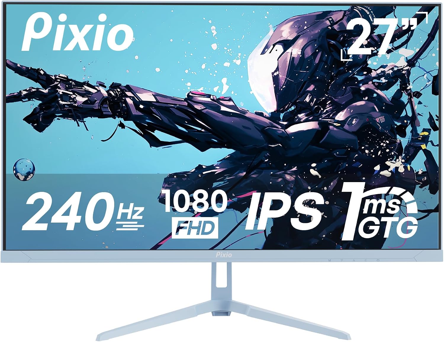 Pixio PX279 Wave Blue 27 inch 240Hz Refresh Rate FHD 1080p Resolution Fast IPS Panel 1ms GTG Response Time Gaming Monitor with Adaptive Sync