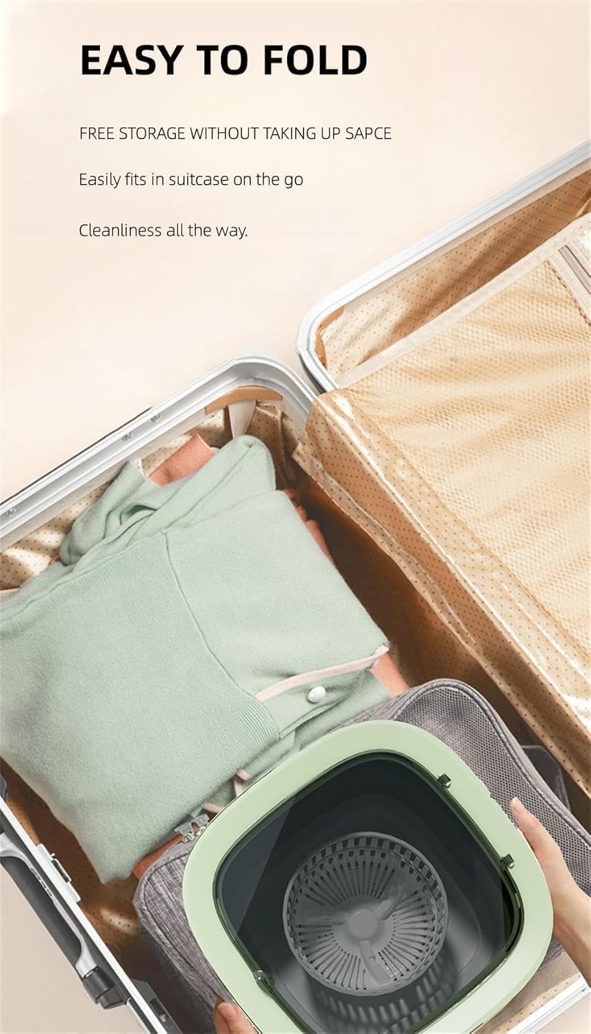Portable Washing Machine, Mini Washer,15L Upgraded Large Capacity Foldable Washer.Deep Cleaning of Underwear, Baby Clothes and Other Small Clothes.Suitable for Apartments, Dormitories, Hotels.(Green)