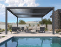 PURPLE LEAF Louvered Pergola 94AS 11' x 14' Outdoor Aluminum Pergola with Adjustable Roof for Deck Backyard Garden Grey Hardtop Gazebo