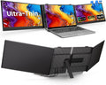 BOSII Laptop Screen Extender Monitor - Triple 14' Ultra Thin IPS FHD 1080P Portable Monitors for 13.3'-17' Laptops Compatible with Windows Mac Travel Work